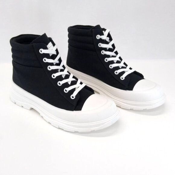 Arizona AZ Deva Flat Heel Booties 10M Platform High-Top Lace-Up Sneakers Sporty - Picture 6 of 10